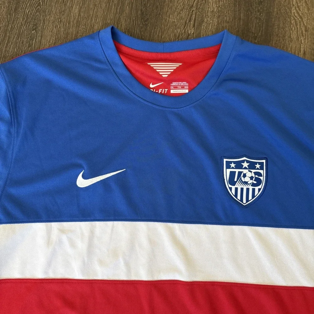 NIKE DRI FIT USA NATIONAL TEAM AUTHENTIC Soccer Futbol Jersey XXL 2014 MINT
